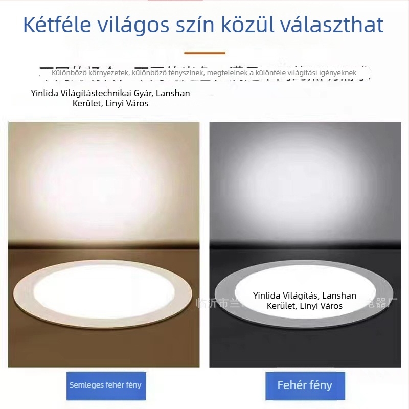 LED mennyezeti lámpa - Silver Lida, beépített downlight, sík panel a nappalihoz
