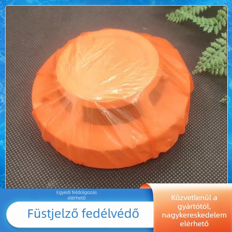 Egyszer használatos műanyag védőburkolat füstérzékelőhöz, kör alakú ház, por- és nedvességálló, méretek 10 cm és 16 cm