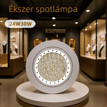 LED mennyezeti spotlámpa, 24W/30W, hidegfehér fény, ezüst, platina és arany bevonattal, gyémánt–jáde dizájn, ultra fényes