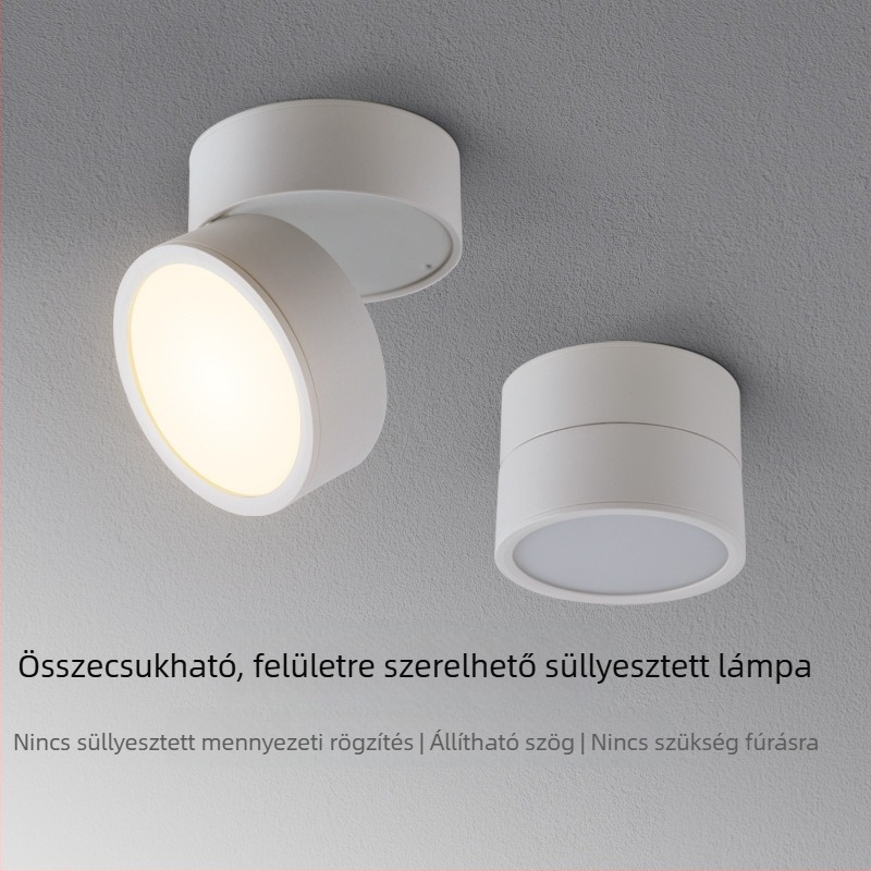 LED mennyezeti lámpa felületi szereléssel és állítható szöggel, otthoni és üzleti használatra, COB pályás lámpa, kompakt felületi downlight