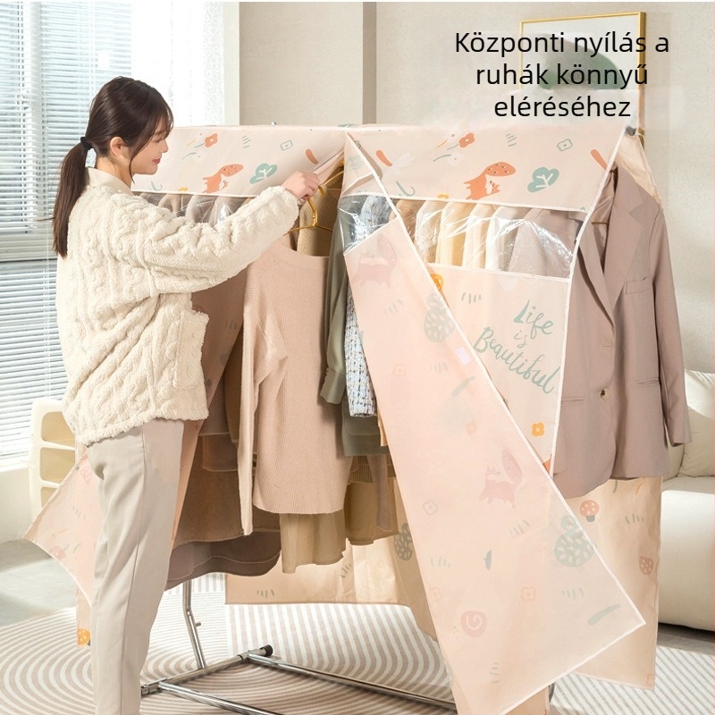 Ruhák porvédő huzat gardróbszekrényhez, megerősített, hosszabbított kivitel, kabátok és dzsekik számára