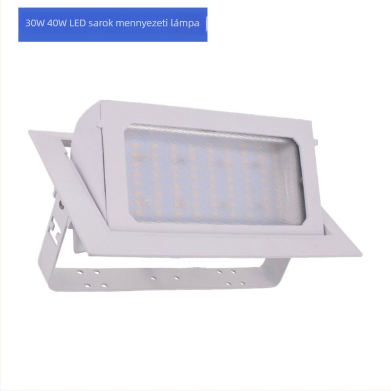 Téglalap alakú LED forgó mennyezeti downlight, 50W-40W, SMD fényforrás, alumínium ház, sarokvilágító spot