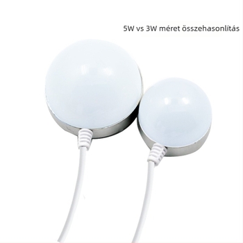 USB-s éjszakai fény mágneses LED izzóval (5W/3W), hordozható diákkollégiumi lámpa, 5V tápellátás