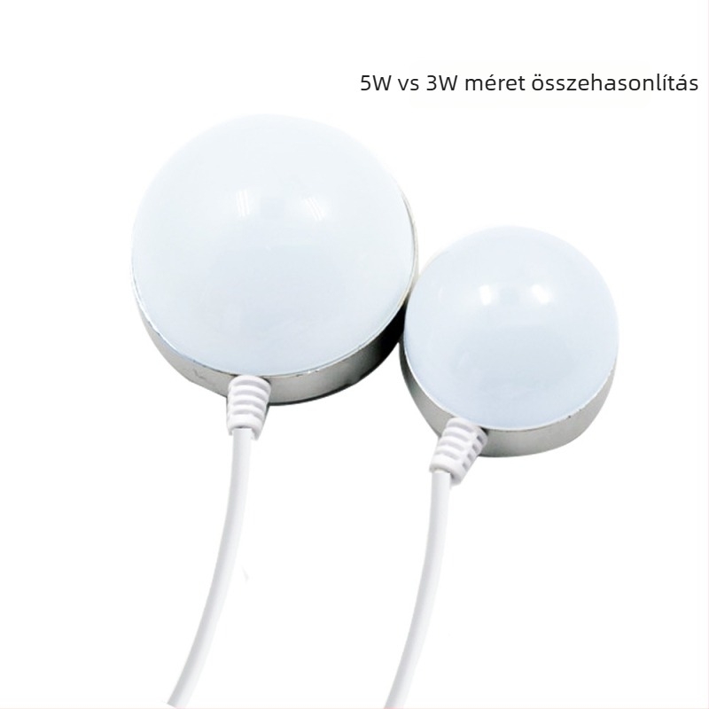 USB-s éjszakai fény mágneses LED izzóval (5W/3W), hordozható diákkollégiumi lámpa, 5V tápellátás