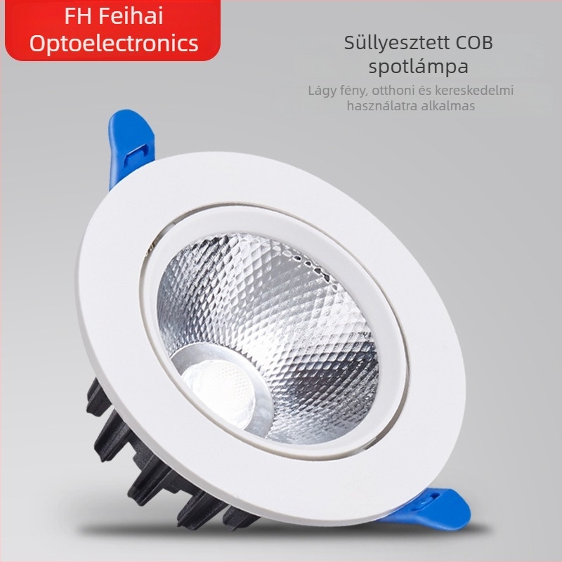 Beépített COB LED mennyezeti downlight – kör alakú spotlámpa nappaliba és ruházati üzletekhez