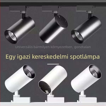 LED sínvilágítás ruházati boltokhoz – COB ultra‑világos, felületre szerelt sín-stílus spotok a háttérfalon