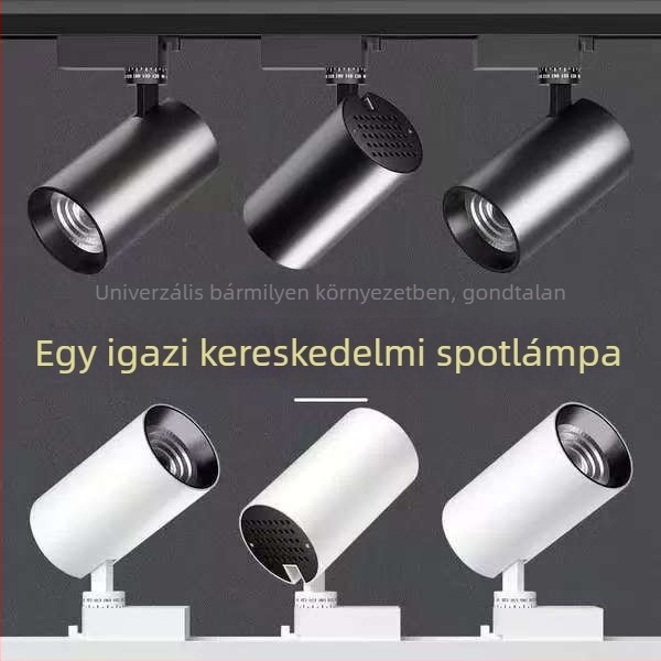 LED sínvilágítás ruházati boltokhoz – COB ultra‑világos, felületre szerelt sín-stílus spotok a háttérfalon