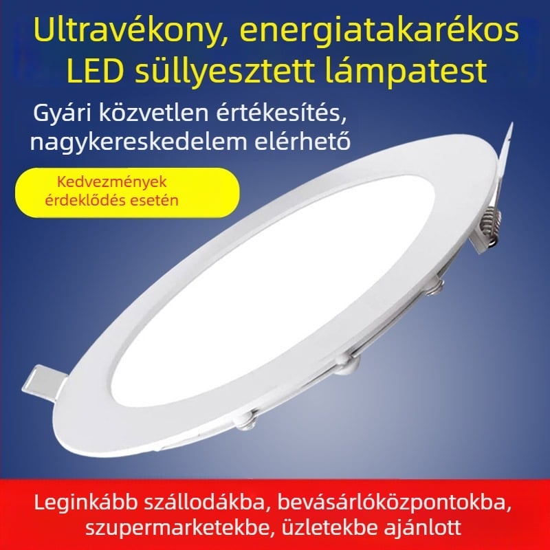 1 cm ultra vékony LED downlight, kör alakú panel LED világítás, 9W, beépített mennyezeti világítás, 12W spotlámpa, rácsos világítás