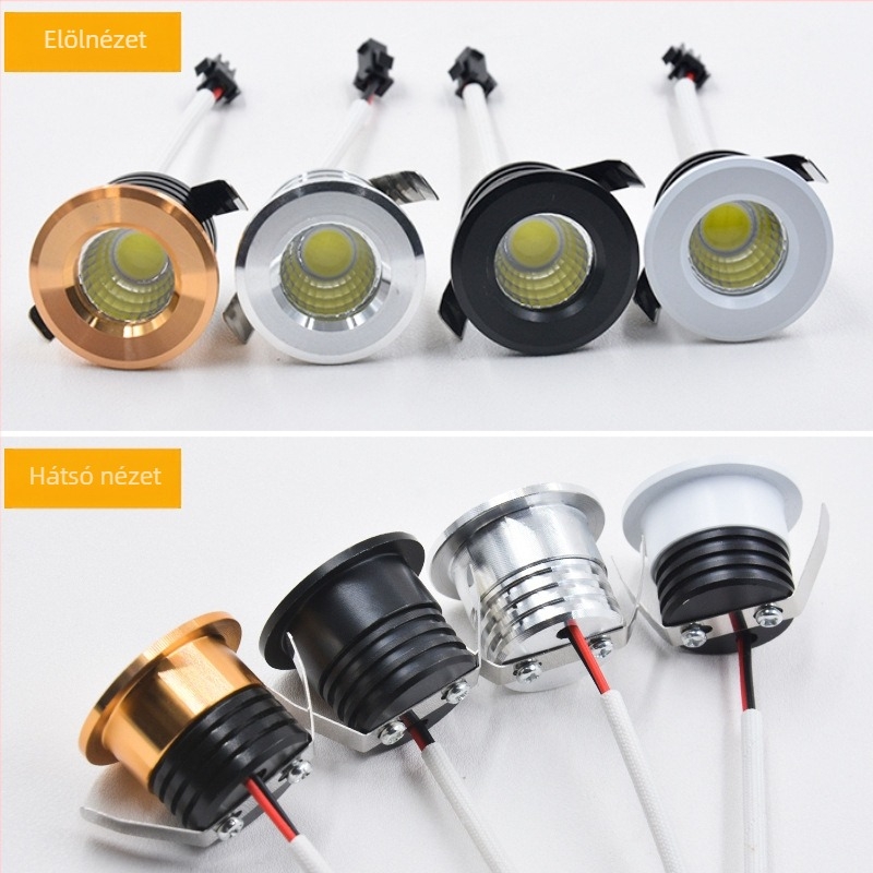 Beépített LED mennyezeti spotlámpa, kis méretű spot, 3W COB, világítás boros szekrényhez és vitrinházhoz, kis nyílás, 30 fényességi szint