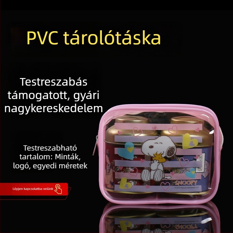 Átlátszó vízálló kozmetikai táska PVC anyagú utazáshoz