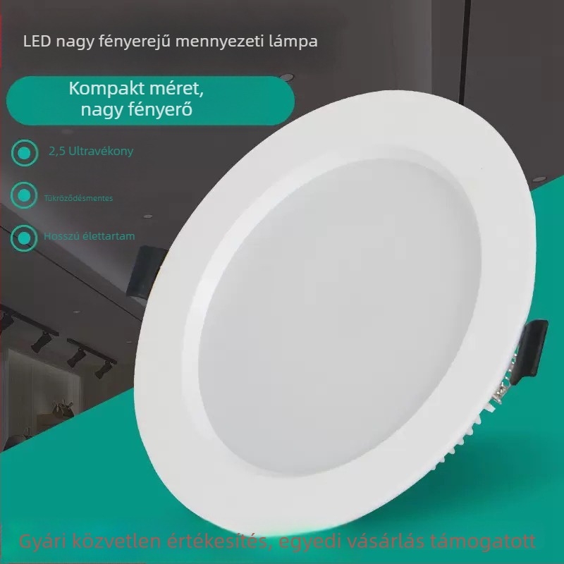 Beépíthető LED mennyezeti downlight, ultra vékony, antiglare, 5W, otthoni és kereskedelmi használatra