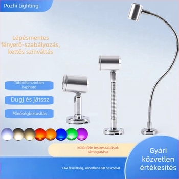 LED mini spotlámpa, 5V USB tápegységgel, polcokra, vitrinákra és akváriumokba