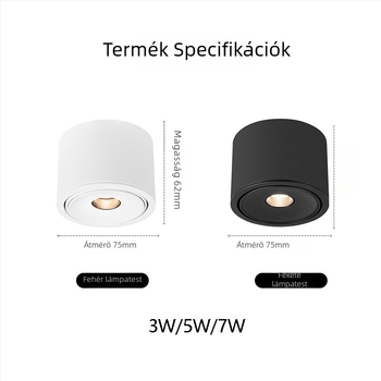 Ultra vékony COB spotlámpa állítható fényszögekkel (3°, 8°, 15°) teaház hangulatához, 3W