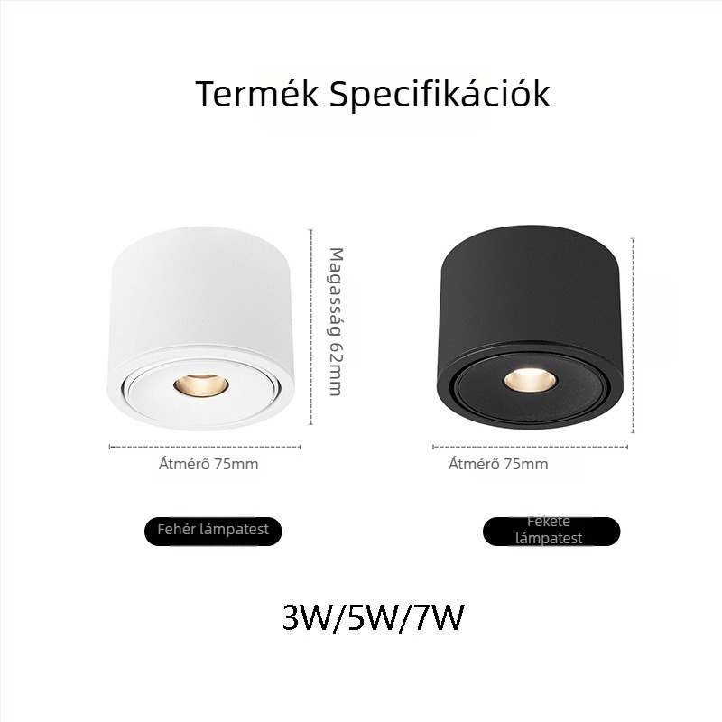 Ultra vékony COB spotlámpa állítható fényszögekkel (3°, 8°, 15°) teaház hangulatához, 3W