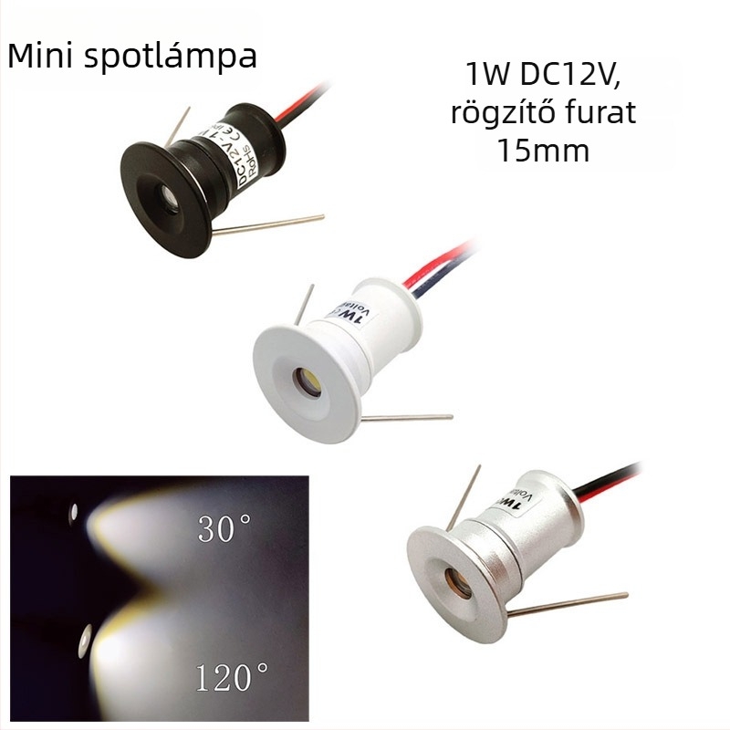 1W Mini ultra vékony beépíthető spotlámpa falra és a mennyezetre, csillagfény, 15 mm nyílás, borospince lámpa Bullseye