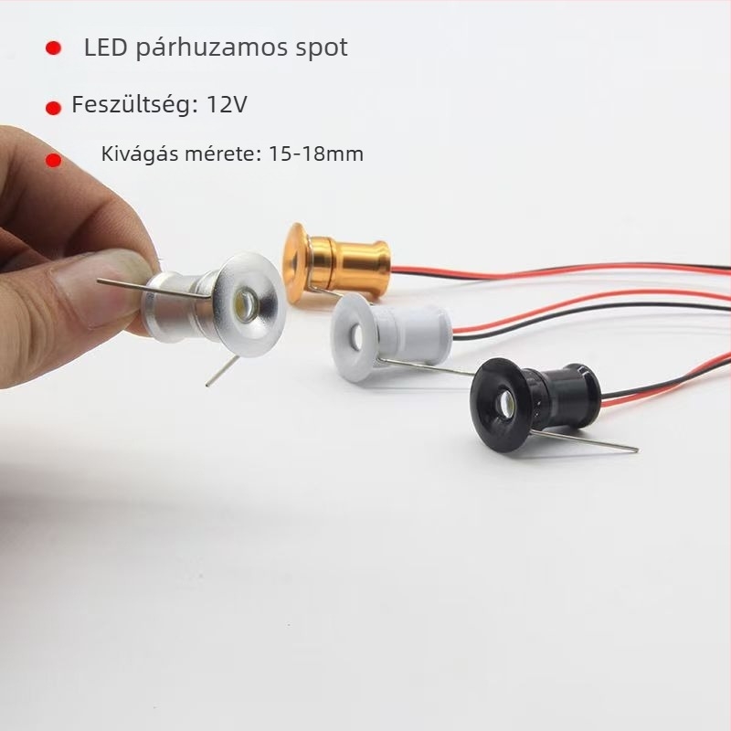 Állítható fényerejű mikro LED spotlámpa, 12V, 15mm, 1W, csillagos ég háttér a falon és a plafonon
