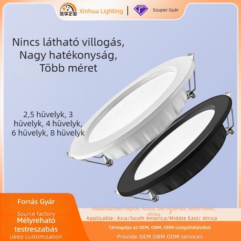 Xinhua Személyre szabott mennyezeti LED-beépített downlight, antisugárzó, ultra vékony nappalira, 75 mm-es nyílás