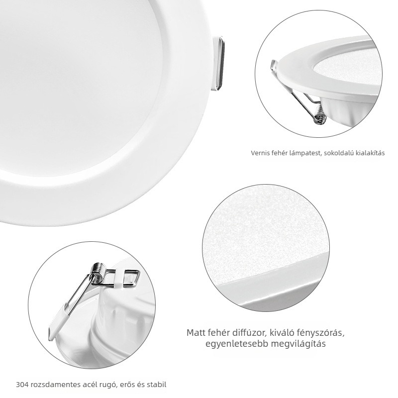 Xinhua Személyre szabott mennyezeti LED-beépített downlight, antisugárzó, ultra vékony nappalira, 75 mm-es nyílás