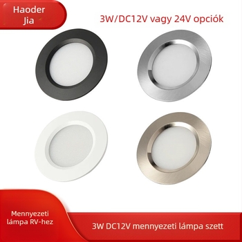 LED szekrényvilágítás, ultra vékony beépített, 12V/24V, RV-hez, kiállító és boros szekrényekhez, bútorok, kör alakú beépített downlight