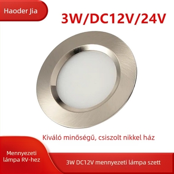 LED szekrényvilágítás, ultra vékony beépített, 12V/24V, RV-hez, kiállító és boros szekrényekhez, bútorok, kör alakú beépített downlight