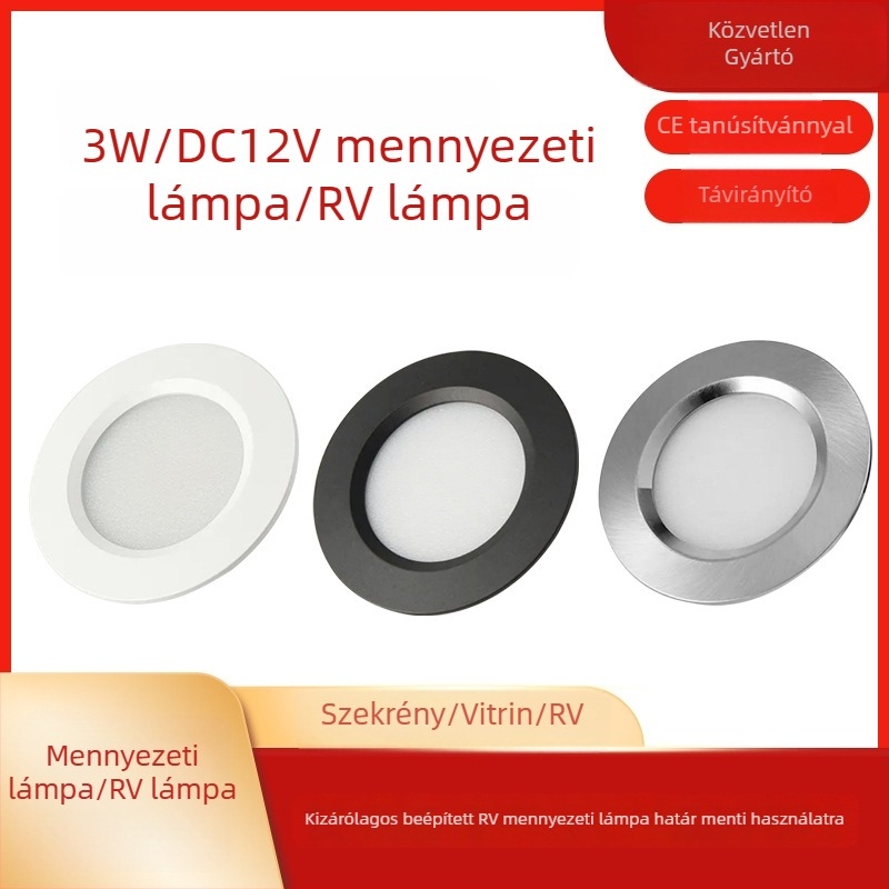 LED szekrényvilágítás, ultra vékony beépített, 12V/24V, RV-hez, kiállító és boros szekrényekhez, bútorok, kör alakú beépített downlight
