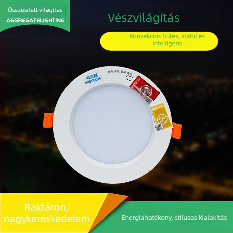 LED vészhelyzeti beépített mennyezeti lámpa hang- és fényvezérléssel és mozgásérzékelővel