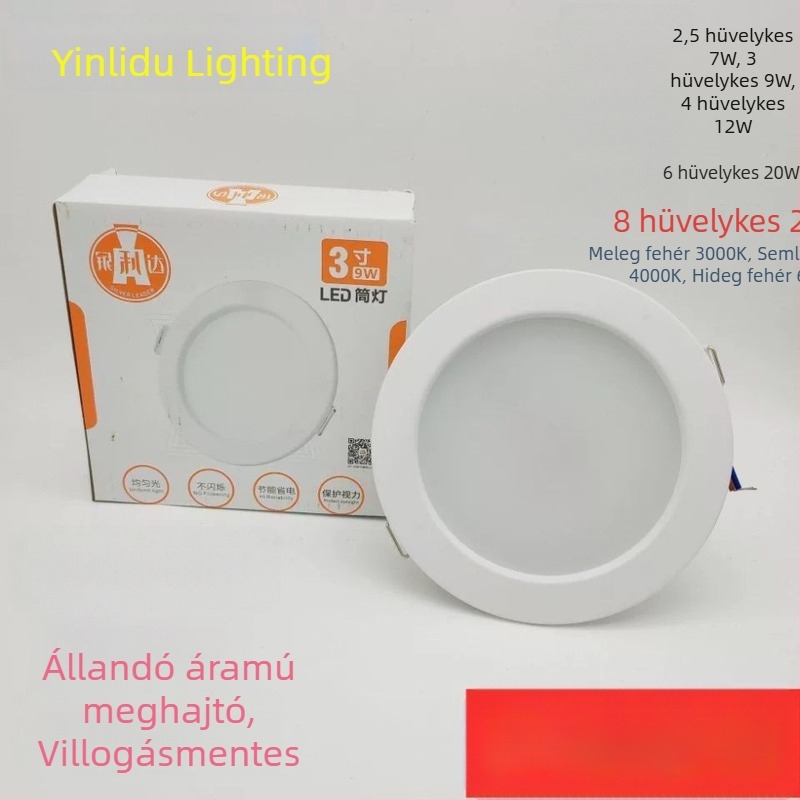 Yinlida LED beépíthető mennyezeti lámpa 2,5/3/4 hüvelyk, panel lámpa otthonra, nappaliba, boltokba és szalonokba