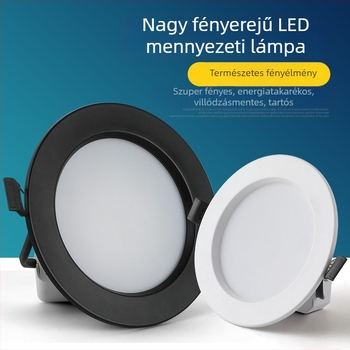 LED beépíthető mennyezeti downlight, 2,5–4 hüvelyk, fekete–fehér öntött alumínium ház, tükröződésgátló és páramentes