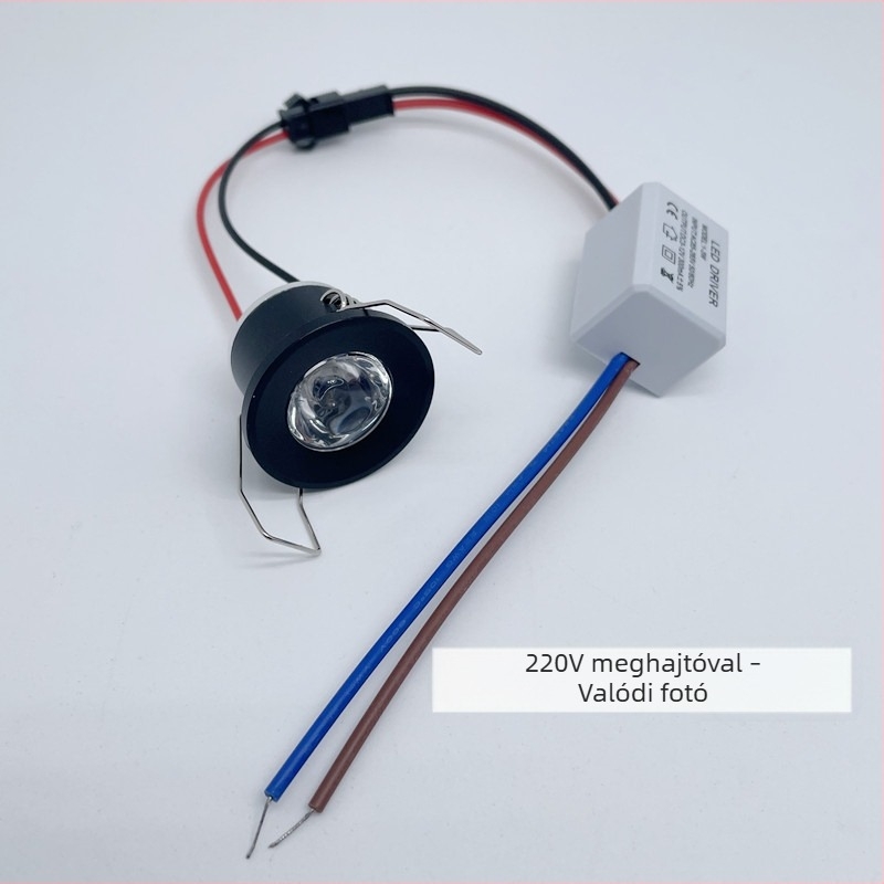 Mini LED 12V DC spotlámpa, 1W, 28 mm-es nyílású, beépíthető boros szekrényhez
