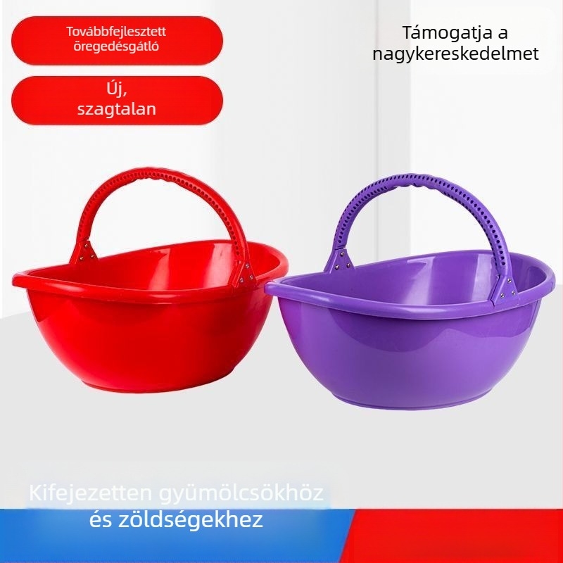 Kézi mezőgazdasági kosár trágyaszóráshoz, nagy zöldség- és gyümölcsszedő kosár, vastagított műanyag lefolyókosár háztartási használatra