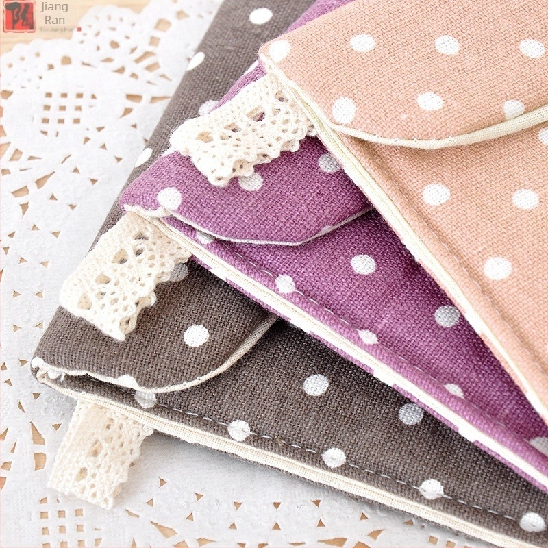 Pamut- és lenanyagból készült higiéniai betét tároló, aranyos textil dizájn