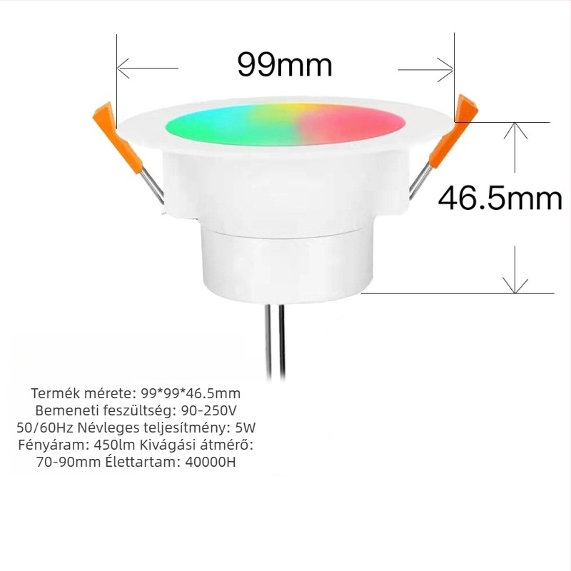 Intelligens mennyezeti LED lámpa Mijia alkalmazással és Bluetooth Mesh átjáróval, RGBCW, fokozatmentes fényerő-szabályozás és színbeállítás