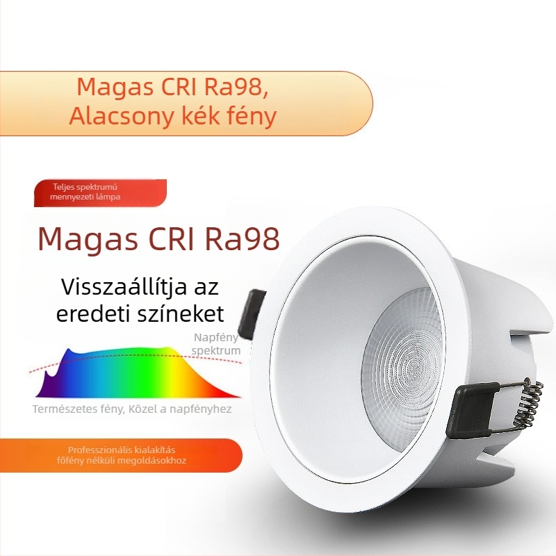 Teljes spektrumos beépített LED-downlight otthoni használatra, szemvédő, energiahatékony, tükröződésmentes, intelligens, nincs központi fény, nappalihoz és folyosóhoz