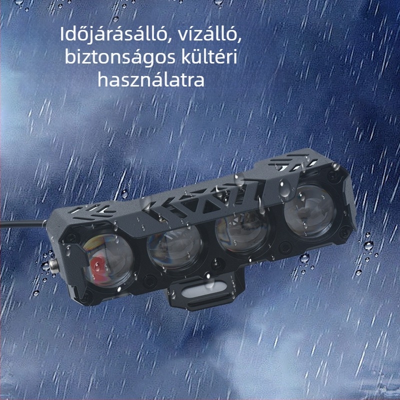 LED reflektor elektromos háromkerekű motorkerékpárhoz — erős fehér fény és színes villogó effekt