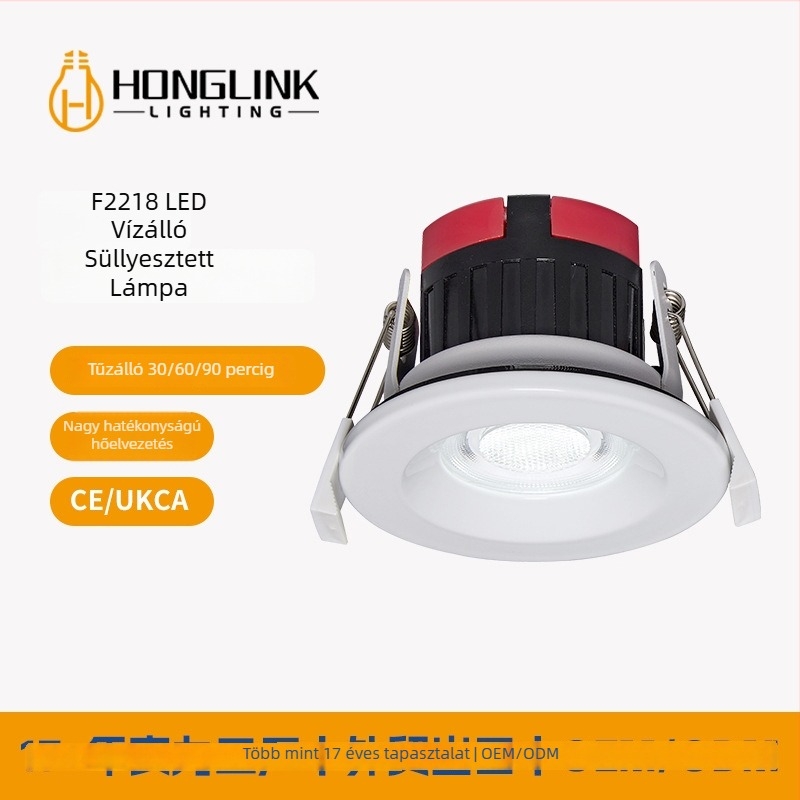Beépíthető LED downlight szállodai mennyezethez, anti-glare, vízálló a fürdőszobában