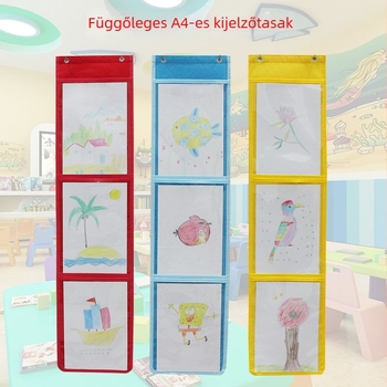 Átlátszó lógatható bemutató tasak gyermekrajzokhoz, A4 méret