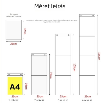 Átlátszó lógatható bemutató tasak gyermekrajzokhoz, A4 méret