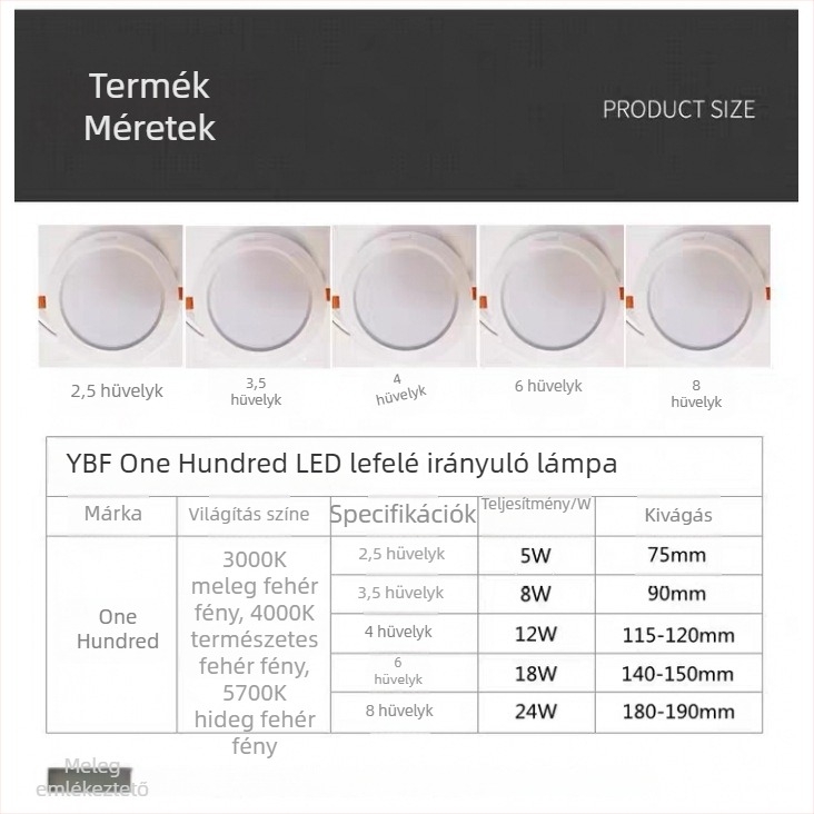 LED beépíthető mennyezeti downlight, 8W/12W/18W, otthon, üzlet, bemutatóterem