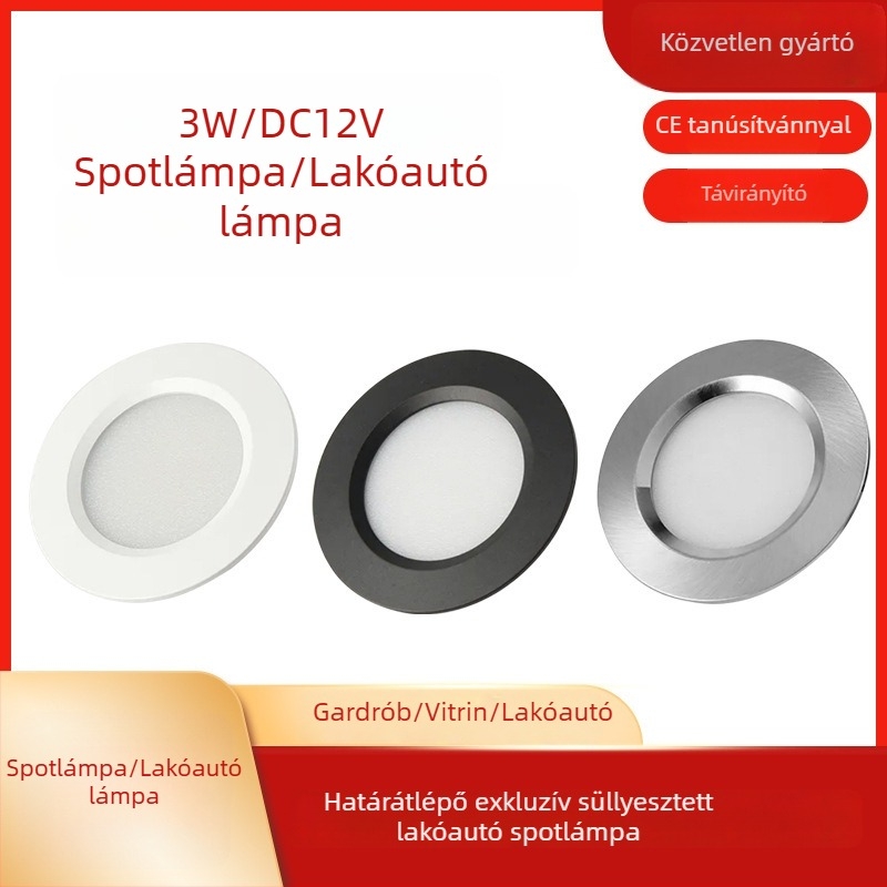 LED beépített szekrényvilágítás – beépíthető gardrób világítás, 12V–24V, alumínium ház, 2700–6500K, CE tanúsítvány, konyha és fürdőszoba
