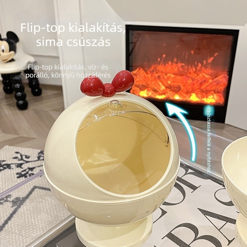 Műanyag tároló doboz ékszerek és háztartás számára, krém színű, 2025-ös modell, fedeles asztali rendező, méretei 15x15x21 cm, kapacitás 4 liter alatt