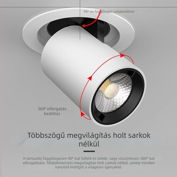 Beépített spotlámpa, elefántorr-lámpa, ékszerreflektor, Bulls Eye lámpa, teljes spektrumú LED-lámpa, állítható és kinyújtható szög