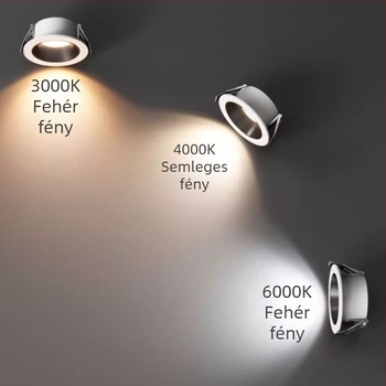 Beépített COB LED downlight mély anti‑reflexiós kupollal, ultra keskeny keret, főfény nélkül, nappaliba, modern stílus