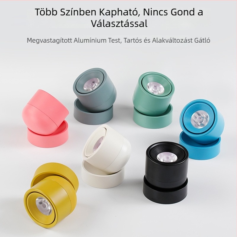 Intelligens, dimmelhető felületre szerelt spotlámpa állítható szöggel, anti-glare, hajtogatható Macaron befejezés a nappali mennyezetére