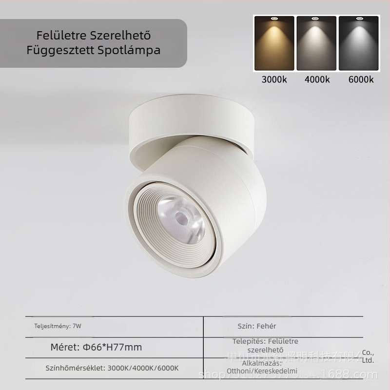 Intelligens, dimmelhető felületre szerelt spotlámpa állítható szöggel, anti-glare, hajtogatható Macaron befejezés a nappali mennyezetére