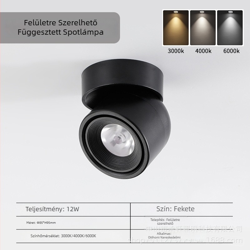 Intelligens, dimmelhető felületre szerelt spotlámpa állítható szöggel, anti-glare, hajtogatható Macaron befejezés a nappali mennyezetére