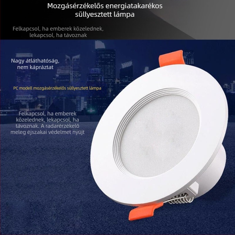 Radaros LED mennyezetvilágítás mozgás- és fényérzékelős vezérléssel folyosókhoz és lépcsőkhöz
