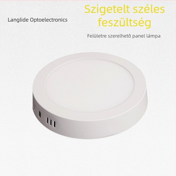 Felszínre szerelt, szélesfeszültségű LED mennyezeti downlight előszoba és folyosóhoz, 12W, 6000K, alumínium ház, modern minimalista stílus