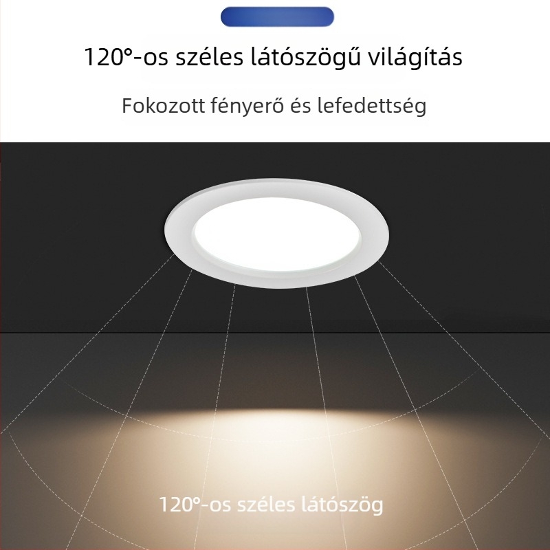 Ultra vékony beépített mennyezeti downlight LED, nyílás 7,5 cm, spot nappaliba és kereskedelmi használatra, központi fény nélkül