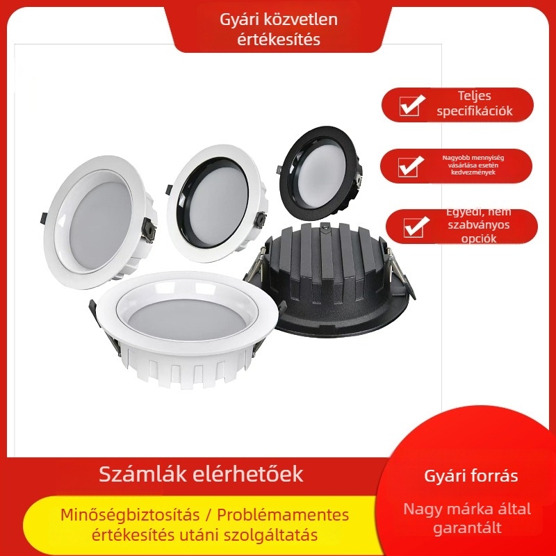 LED beépíthető downlight széles peremmel a nappaliba, modern minimalist dizájn