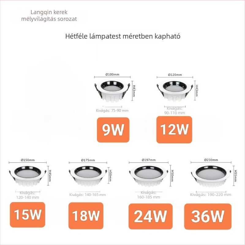LED beépíthető downlight széles peremmel a nappaliba, modern minimalist dizájn